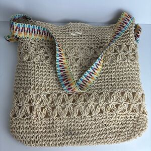 Catherine Malandrino Crossbody Straw Bag w/Boho strap